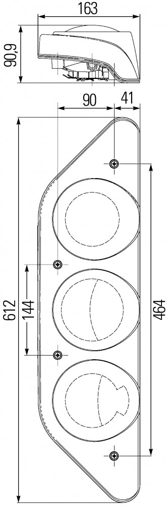 Hella Achterlicht Caraluna Modular Rem/ Knipper/ Mist/ Achteruit/ Zijmarkering Rechts