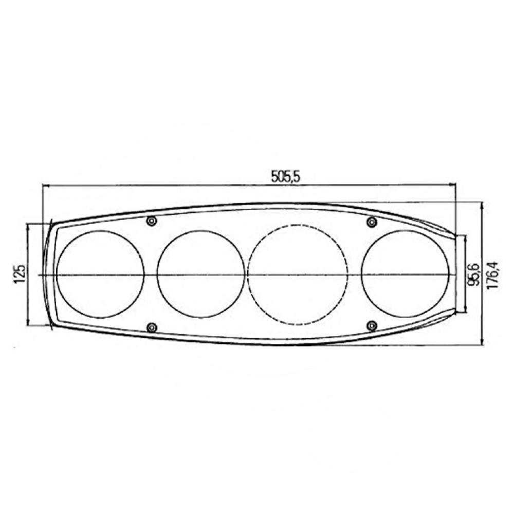 Hella Achterlicht Caraluna II Reflector/ Rem/ Knipper/ Achteruit/ Zijmarkering Camper Rechts