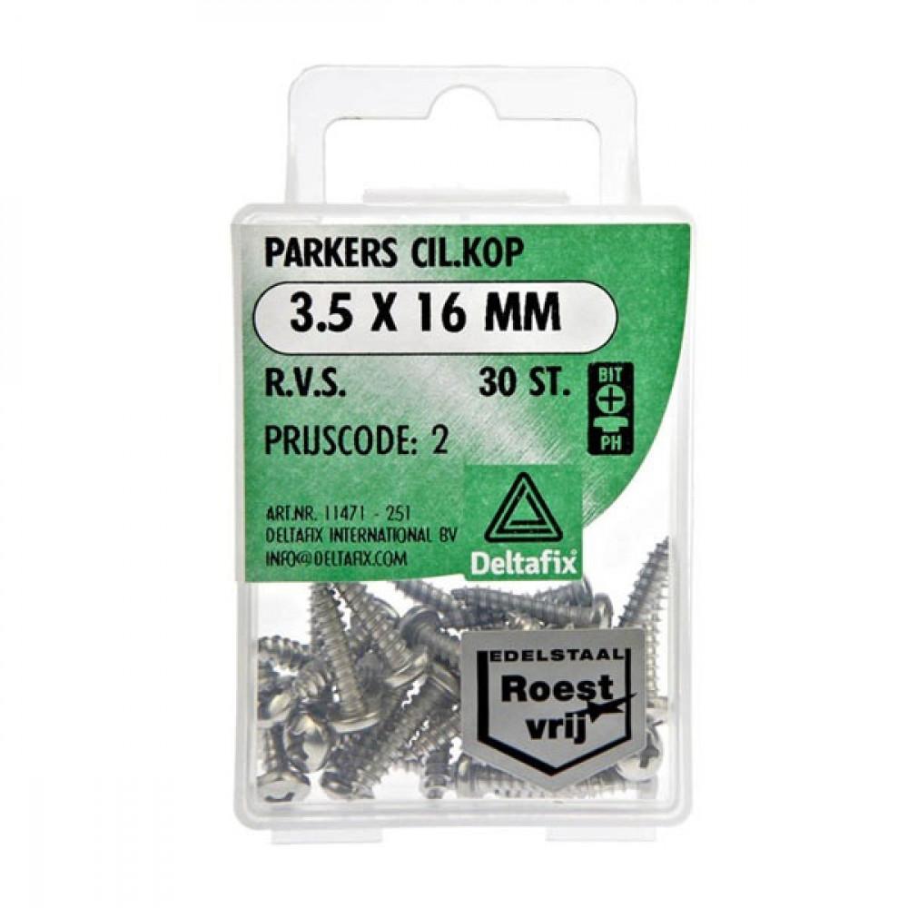 Deltafix Parker CK RVS 3.5x16mm Set 30st