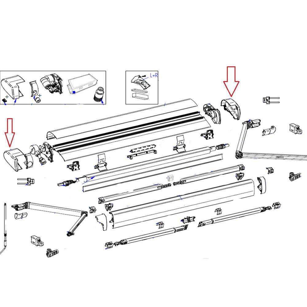 Thule 6300 Vaste bak Eindkappenset wit