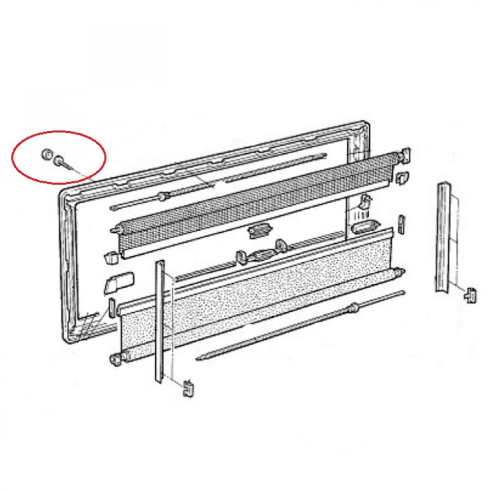 Dometic S4 Raam schroeven en afdekdopjes ivoor