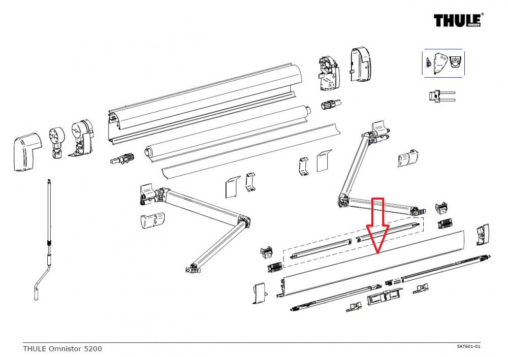 Thule Lead Rail 5200 4.00 Wit