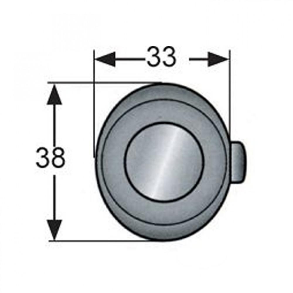 Ovale push lock chroom 33x38mm