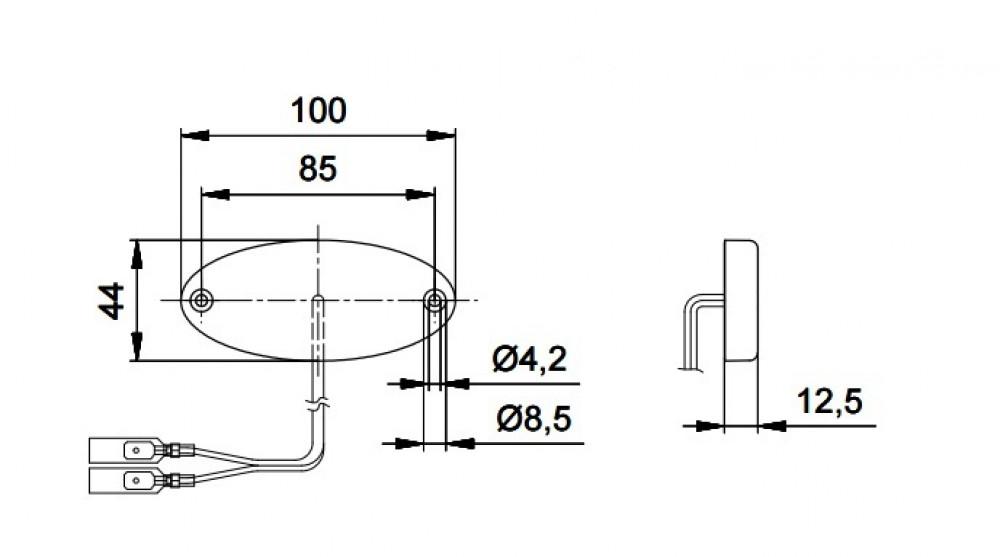 Jokon Breedtelicht LED PLR2012 met Reflector Ovaal Opbouw Wit