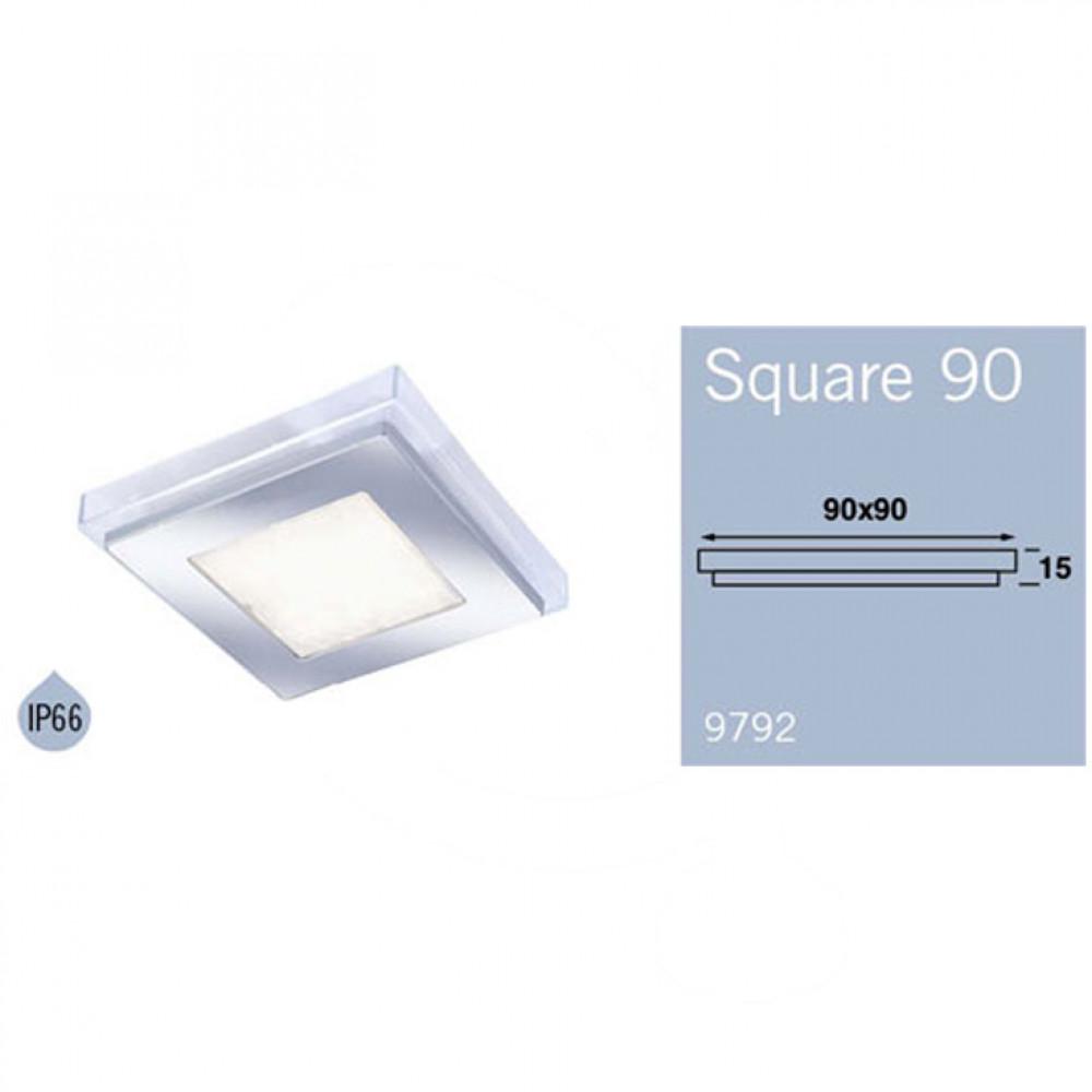 Opbouwspot Square 90 2W 9 LED's Wit