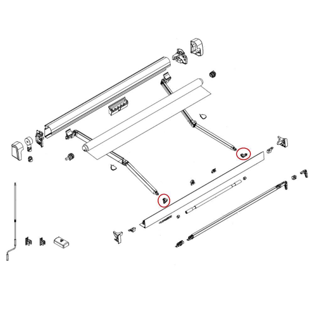 Dometic Leadrail Bevestiging Knikarm PW1100