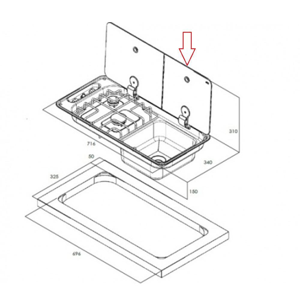 CAN FL1401 Glasplaat Rechterdeel