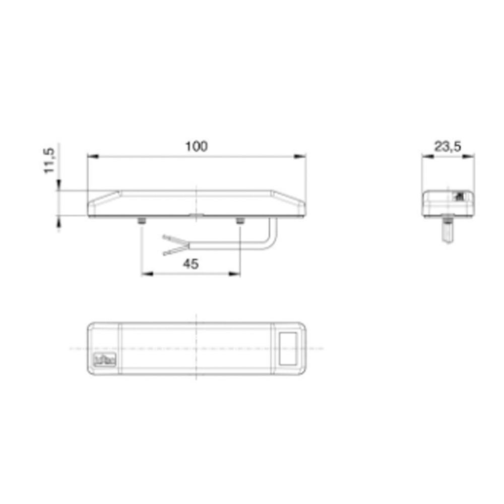 Jokon Breedtelicht LED PLR2019 met Reflector Rechthoekig Opbouw Wit