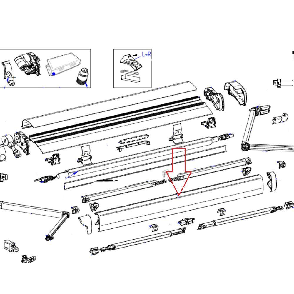 Thule 6300 Lead Rail 3.50 Wit