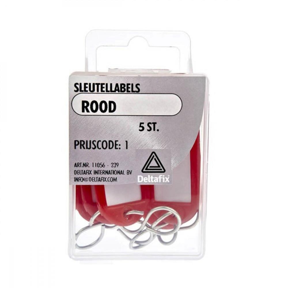 Sleutellabel Rood. Set 5st