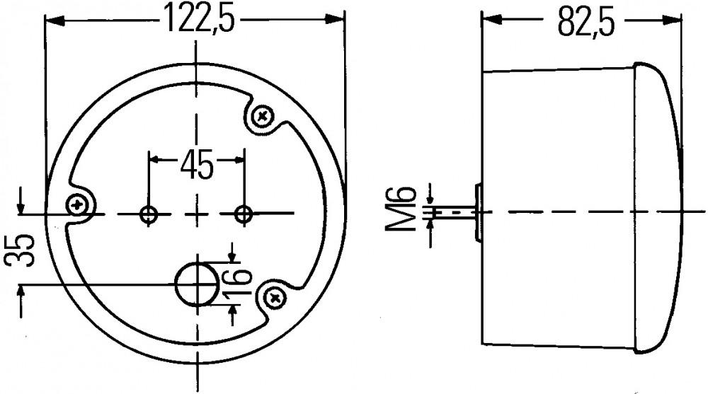 Hella Achteruitrijlicht/Knipperlicht Rond Wit/Oranje 12/24V