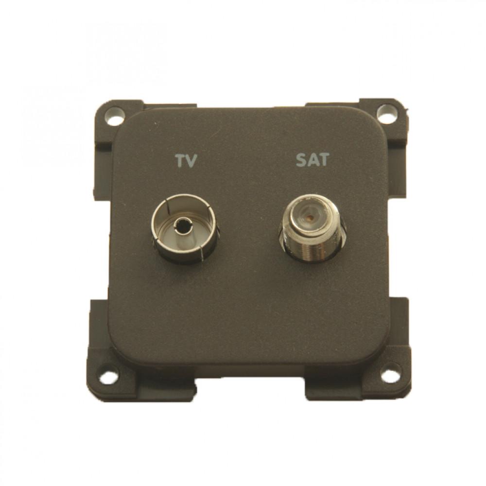 Presto Contactdoos TV + SAT Inbouw S-10.000 Bruin