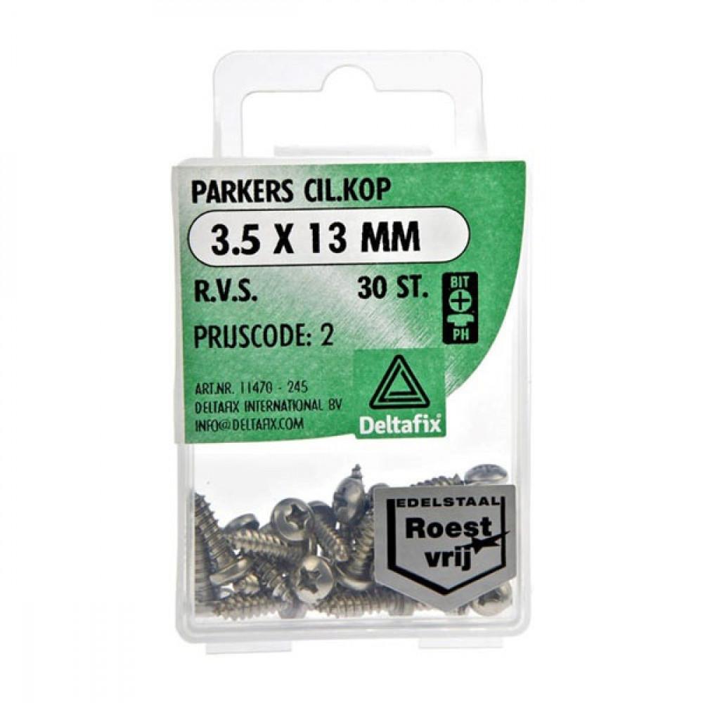 Deltafix Parker CK RVS 3.5x13mm Set 30st