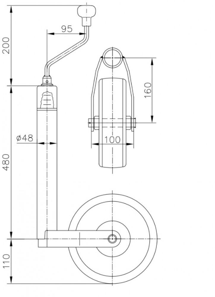 Winterhoff Neuswiel Kunststof Velg 215x70mm 48mm