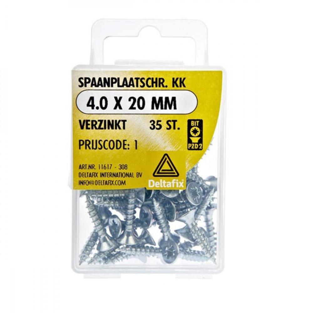 Deltafix Spaanplaatschroef KK 4.0x20mm Set 35st