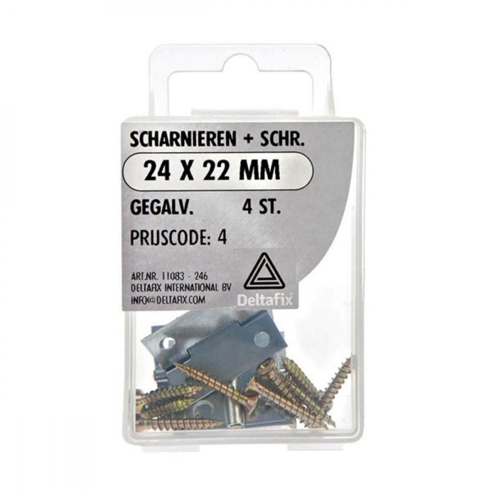 Deltafix Scharnier 24x22mm Gegalvaniseerd Set 4st