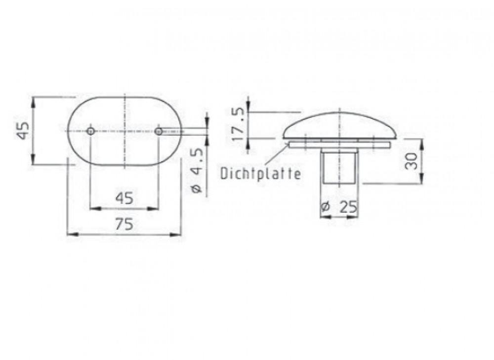 Jokon Markering S2000 Ovaal Inbouw Rood