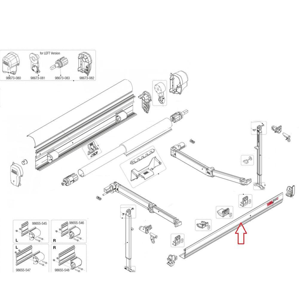 Fiamma F45S Leadrail 450 Polar White