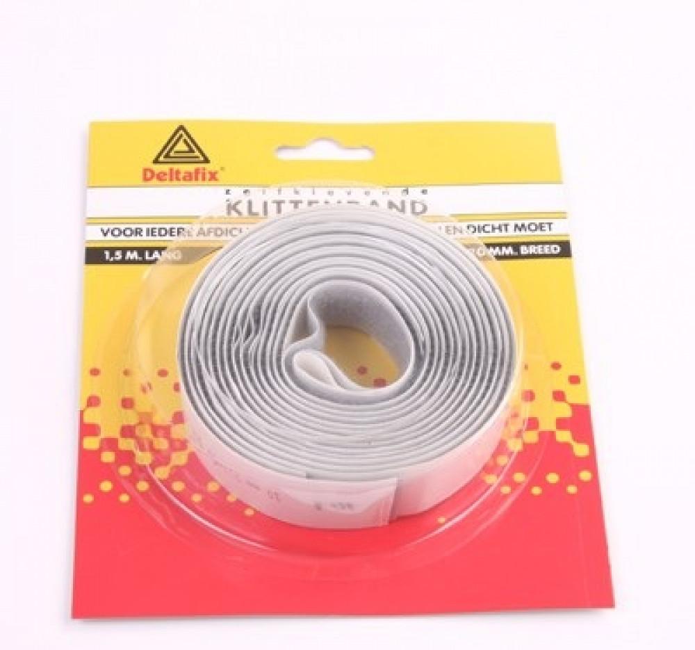 Klitteband Zelfklevend 1.5mx20mm Grijs