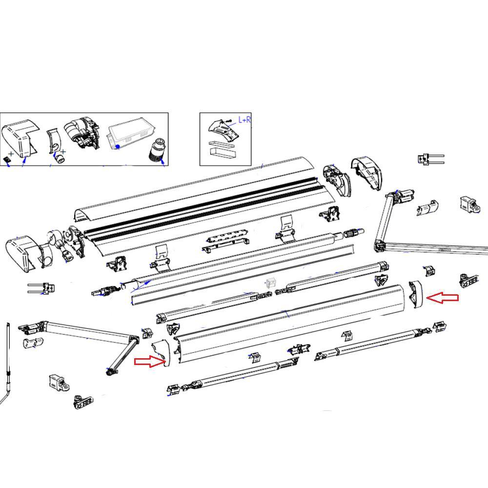 Thule 6300 Leadrail Eindkappenset wit