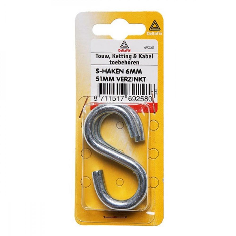 S-haak Verzinkt 25mm Set 4st