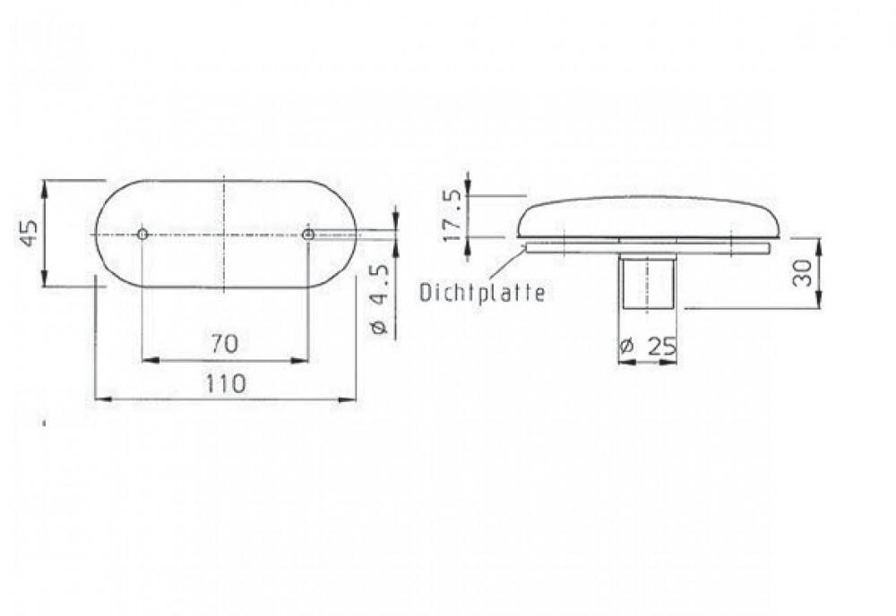 Jokon Breedtelicht PLR2000 met Reflector Ovaal Inbouw Wit