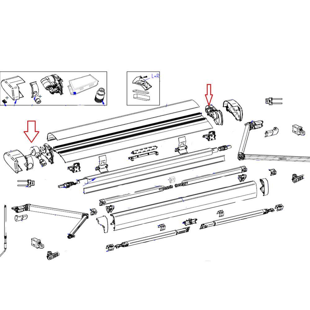 Thule 6300 Vaste Bak Binnen Eindkapset wit