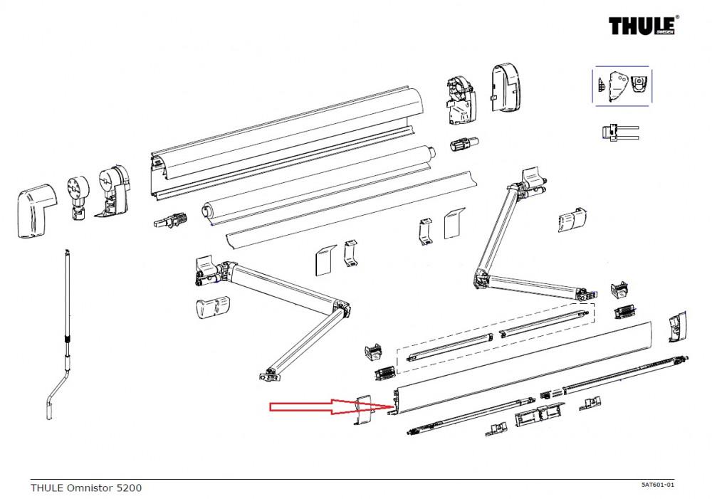 Thule Lead Rail 5200 4.50 Wit