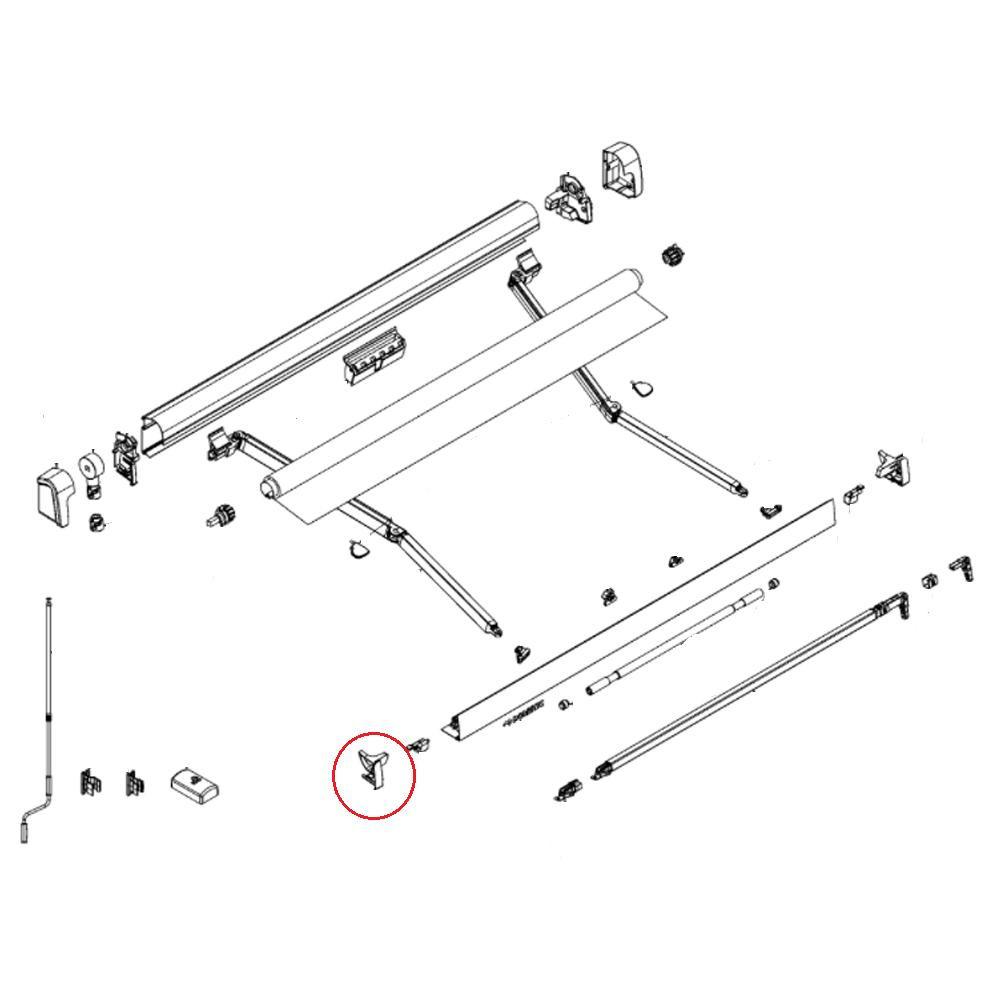 Dometic Eindkap Leadrail Links Wit PW1100