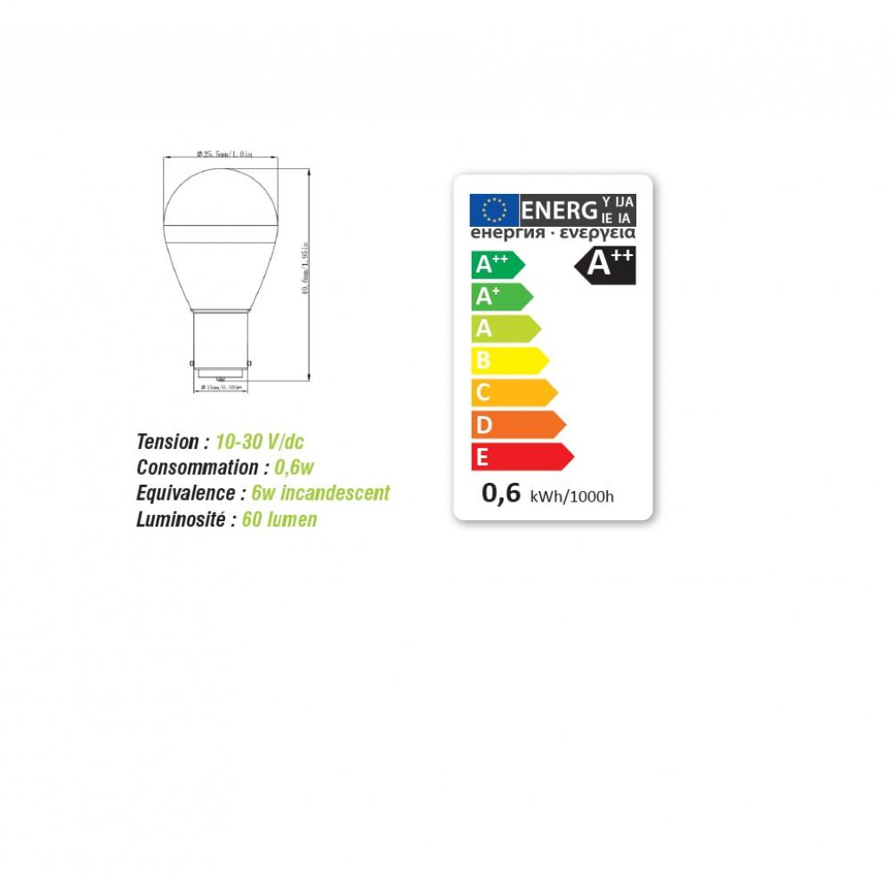 Vechline LED Lamp BA15D 0.6W 60 Lumen