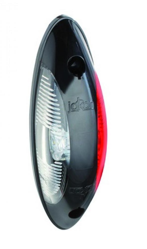 Jokon Markering LED SPL2011 Ovaal Opbouw Rood/Wit Zwart Frame