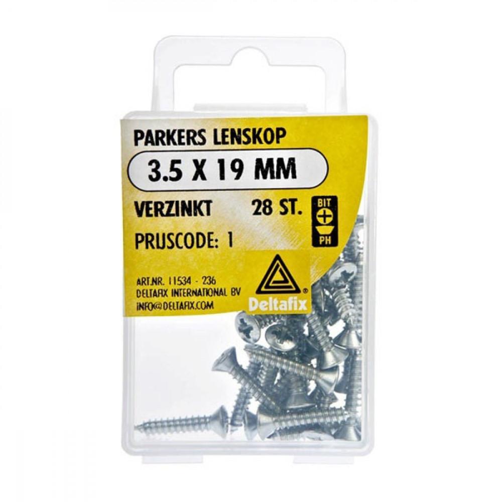 Deltafix Parkers Lenskop Verzinkt 3.5x19mm 28st