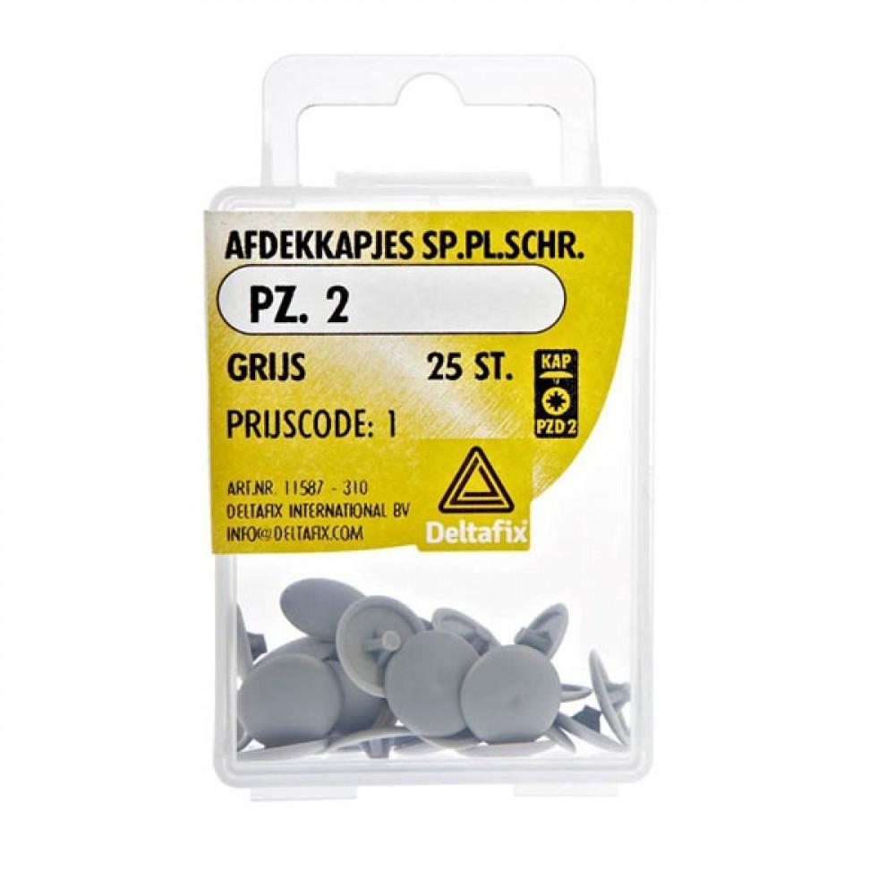 Deltafix Spaanplaatschroef Afdekkapje PZ.2 grijs Set 25st