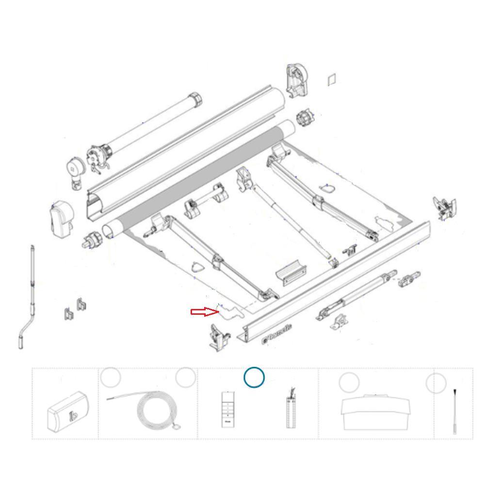 Dometic Scharnier Knikarm Leadrail Links PW1500