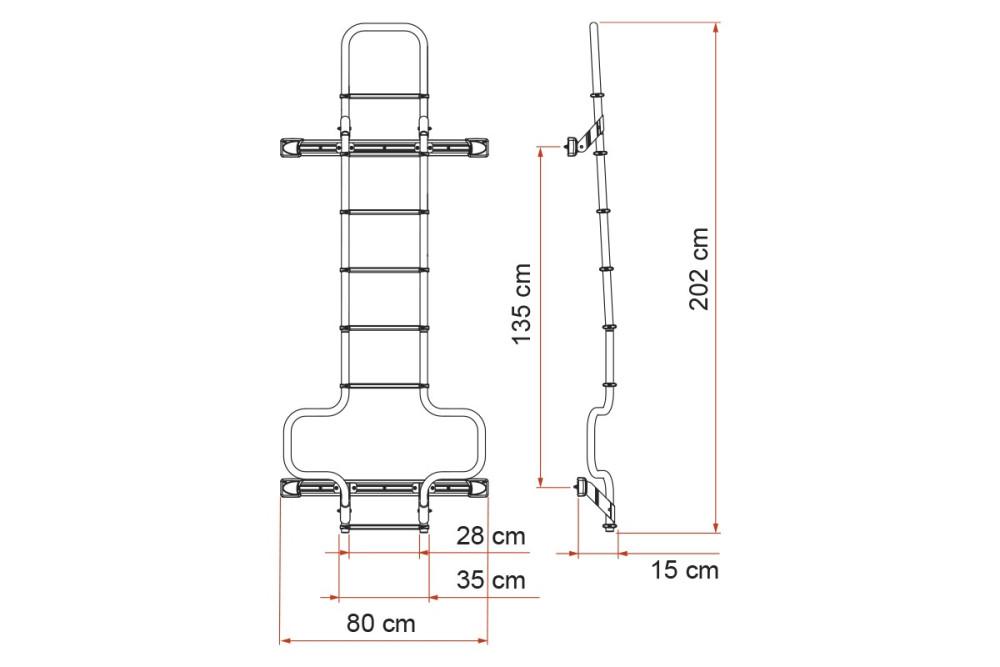 Fiamma Ladder Deluxe DJ Ducato H3 Deep Black
