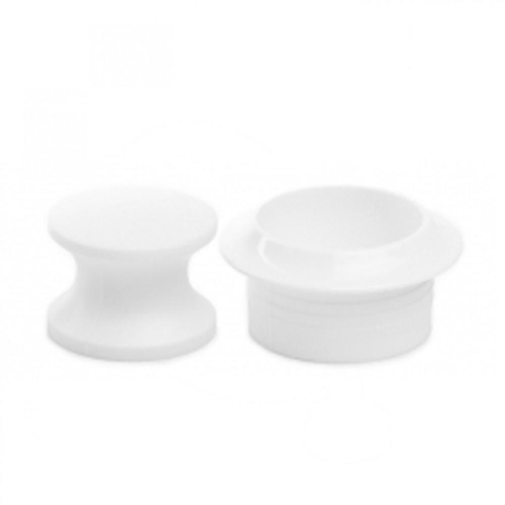 Knop+Ring Pushlock Wit