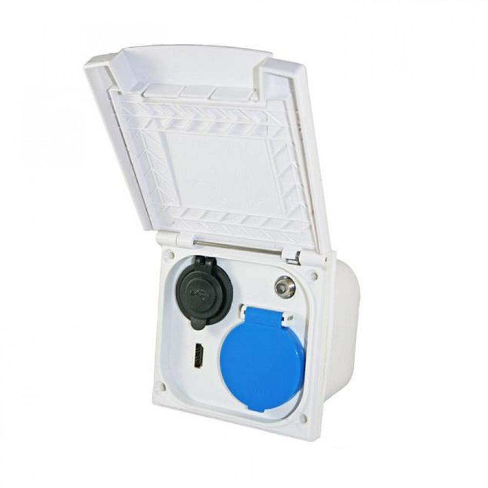 Inbouw stekkerdoos HDMI/USB/TV/230V Wit