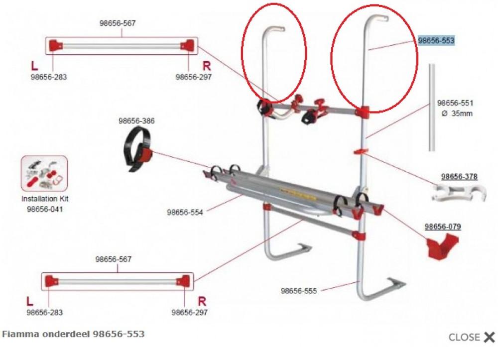 Fiamma Bovenarm fietsenrek universeel 98656-553