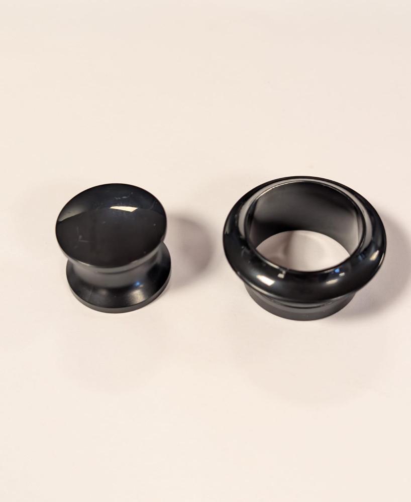Knop+Ring Pushlock Zwart 2st.