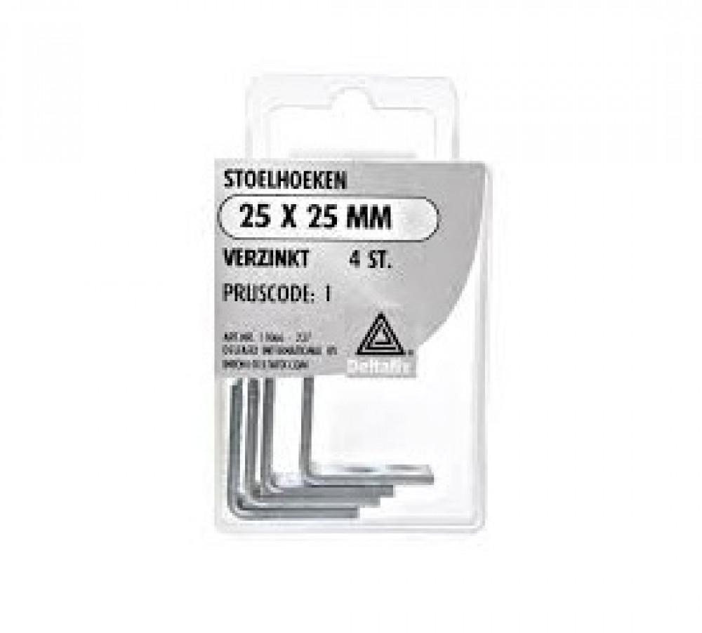 Stoelhoeken 25x25mm Verzinkt Set 4st