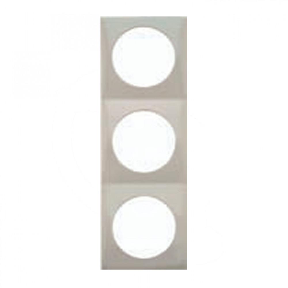 Berker Afdekraam Flow 3-Vaks Chroom Gelakt