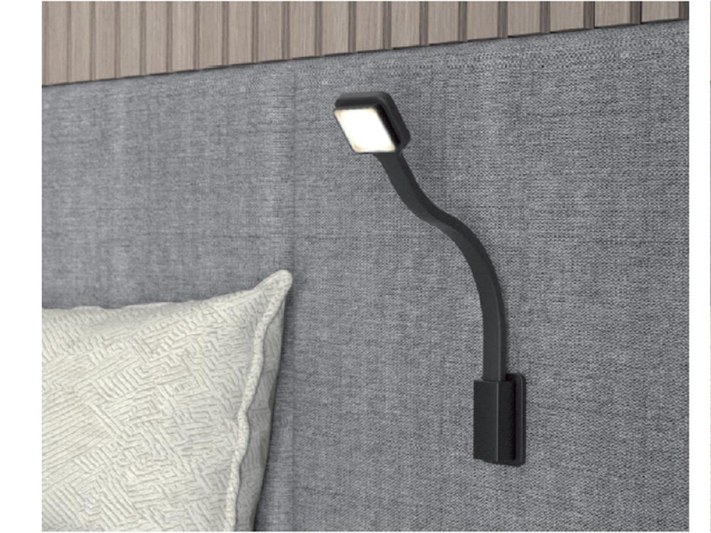 LED Lamp Zwanenhals Q2 Flex Vierkant + USB-C Zwart