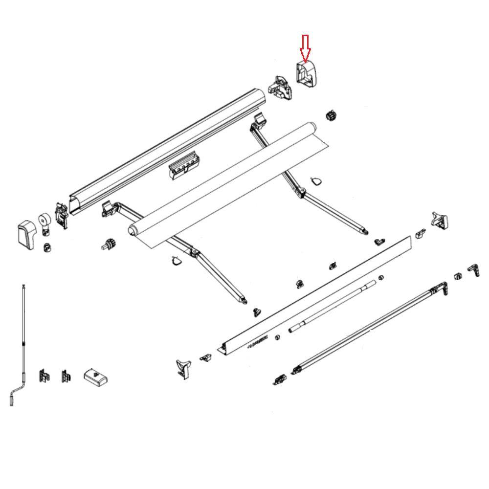 Dometic Eindkap Rechts Antraciet PW1100