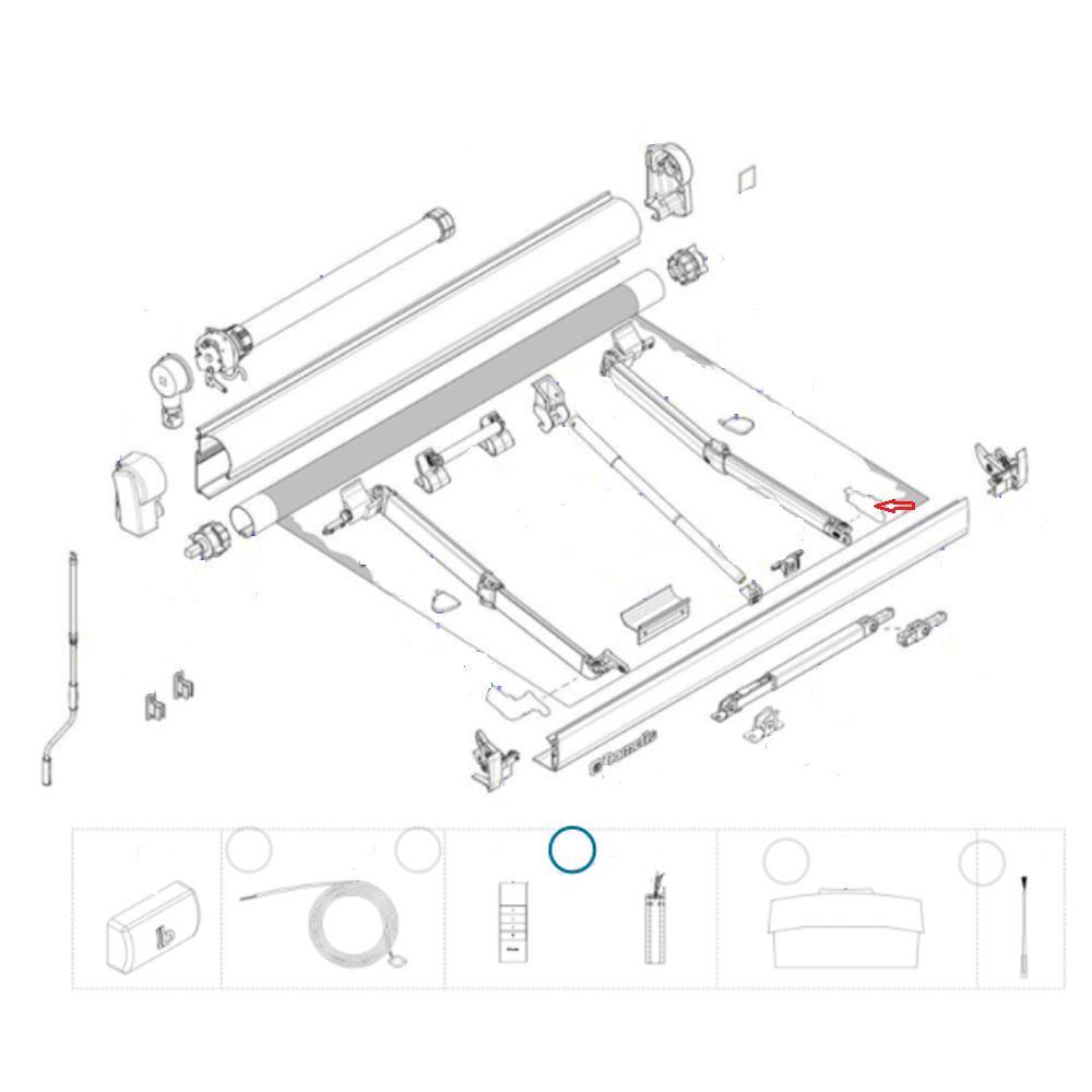 Dometic Scharnier Knikarm Leadrail Rechts PW1500