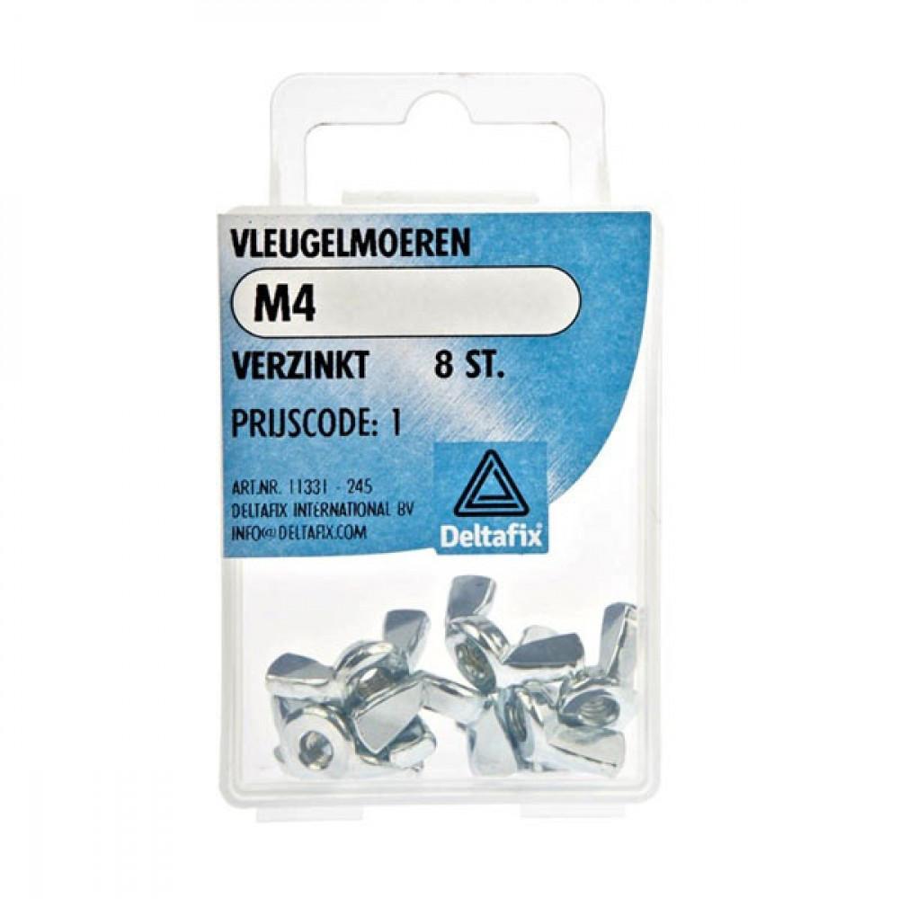 Deltafix Vleugelmoer Verzinkt M4 Set 8st