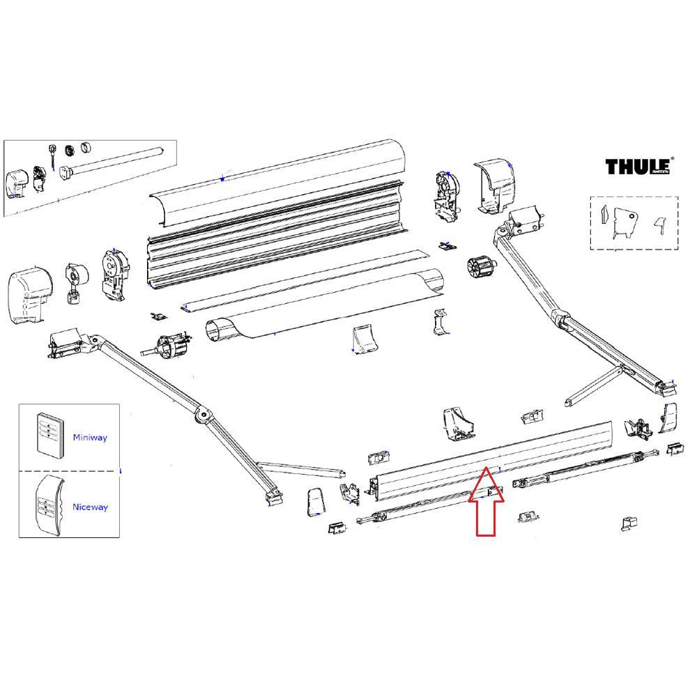 Thule 8000 Leadrail 5.50 Crème RAL9002