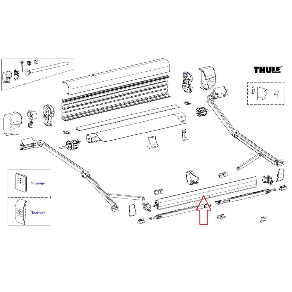 Thule 8000 Leadrail 6.00 Antraciet