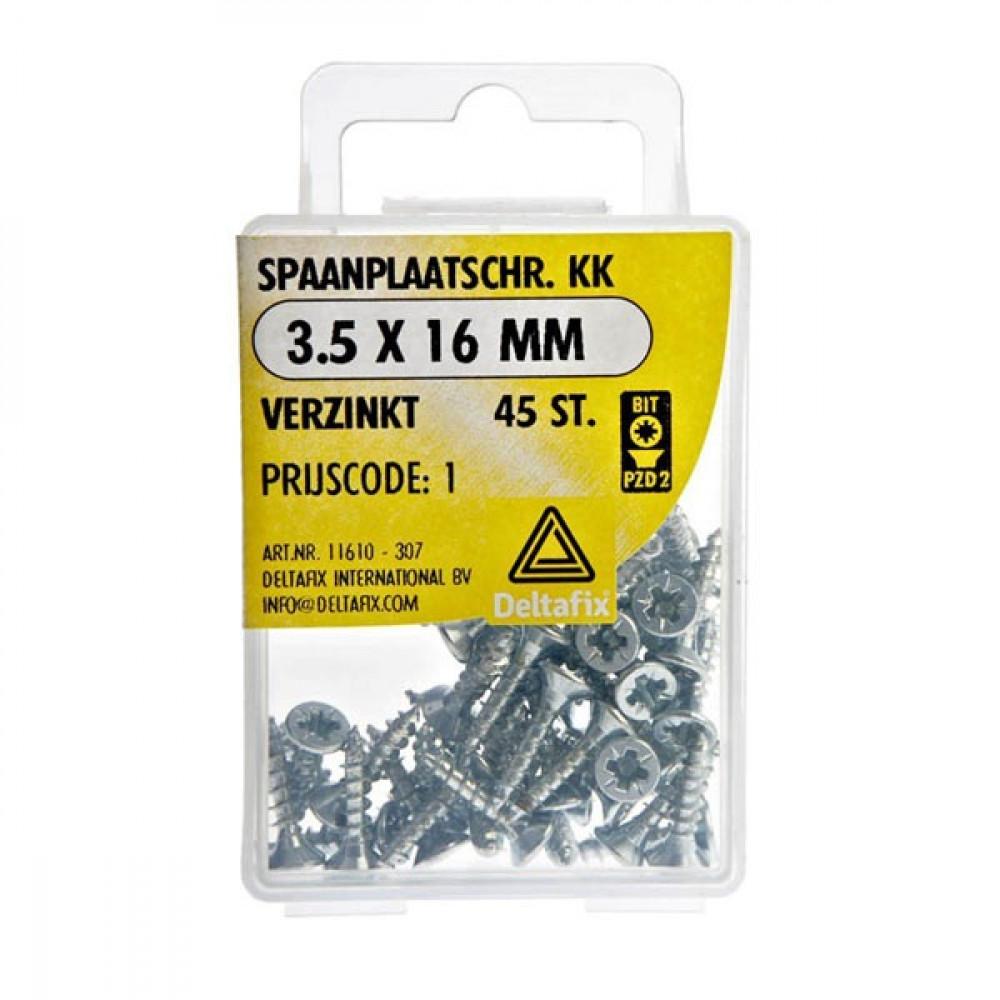 Deltafix Spaanplaatschroef KK 3.5x16mm Set 45st