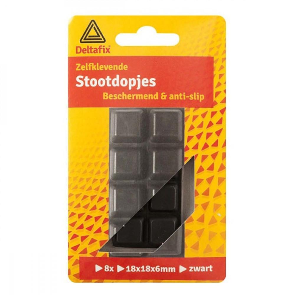 Deltafix Stootdopjes 18x18mm Zwart set 8st