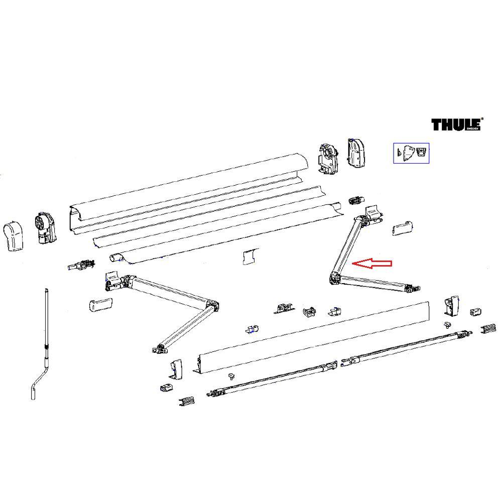 Thule 4900 Scharnierarm rechts 300-350